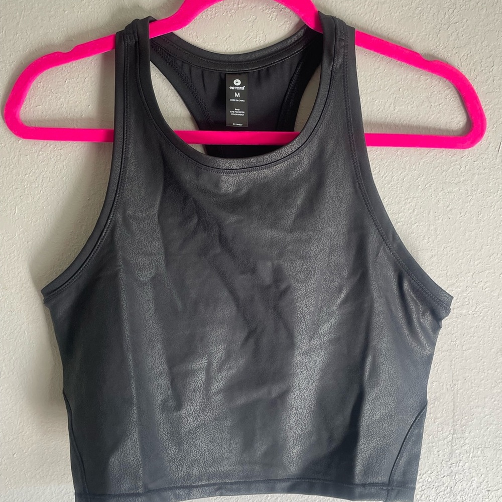 90 Degree By Reflex Black Crop Top medium new NWT